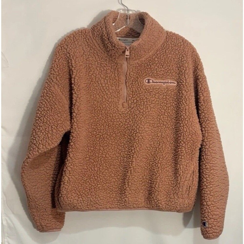 Champion Women’s Sherpa Fleece  Mauve/pink Size Medium  Qtr Zip